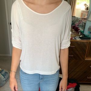 Off white half sleeve top